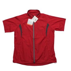 Elevate Sport Womens Medium Red Grey Full Zip Windshirt Golf Jacket